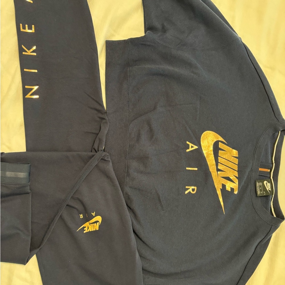 Nike Air Navy Blue and Metallic Rose Gold Logo Set